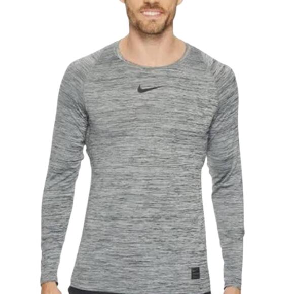 Nike Pro Dri-FIT Cotton Crew Long Sleeve Tee in Obsidian – EUC Size XL - Picture 1 of 3